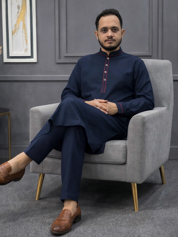 প্রিমিয়াম এক্সক্লুসিভ কাবলি সেট আইকন-2 (কালার-নেভি ব্লু )