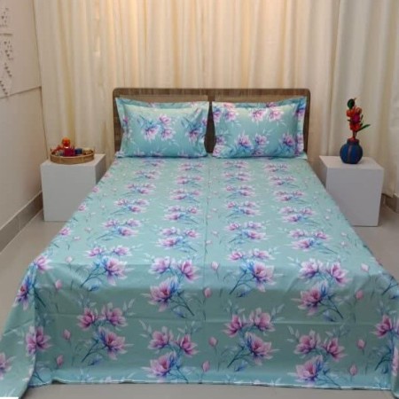 Premium King Size Cotton Bedsheet Set (3 Pieces) – BR-07