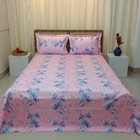 Premium King Size Cotton Bedsheet Set (3 Pieces) – BR-05