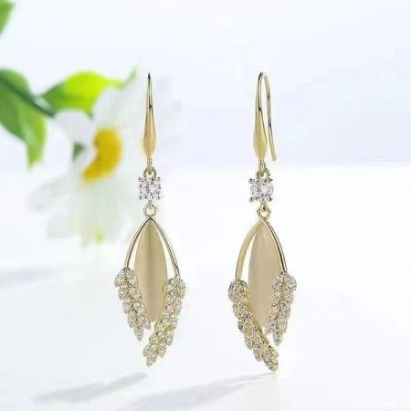 Zircon Pearl Drop Earrings-132